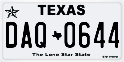 TX license plate DAQ0644