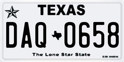 TX license plate DAQ0658