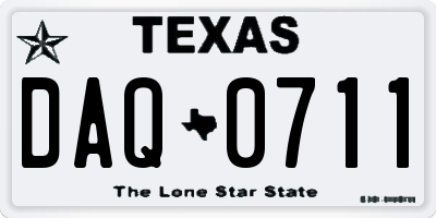 TX license plate DAQ0711