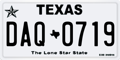 TX license plate DAQ0719