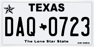 TX license plate DAQ0723