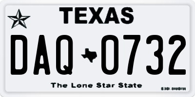 TX license plate DAQ0732