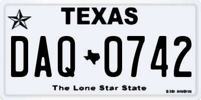 TX license plate DAQ0742