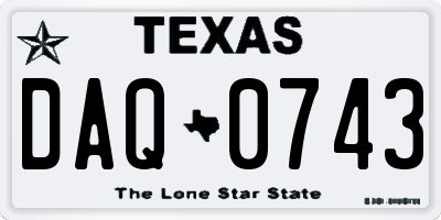 TX license plate DAQ0743