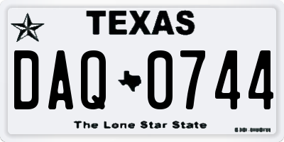 TX license plate DAQ0744