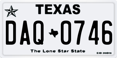 TX license plate DAQ0746