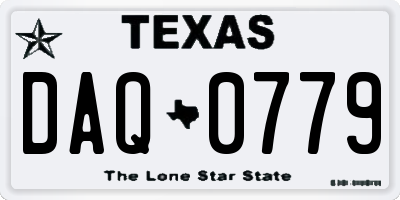 TX license plate DAQ0779