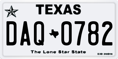 TX license plate DAQ0782