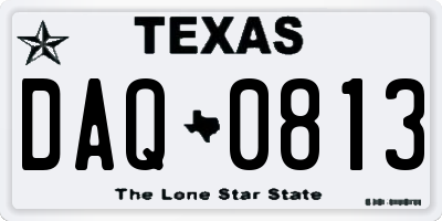 TX license plate DAQ0813