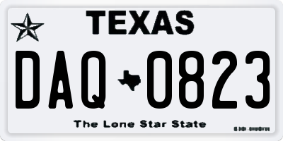 TX license plate DAQ0823