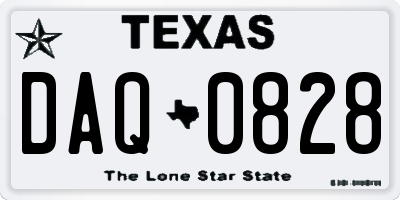 TX license plate DAQ0828