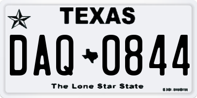 TX license plate DAQ0844