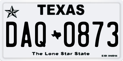 TX license plate DAQ0873