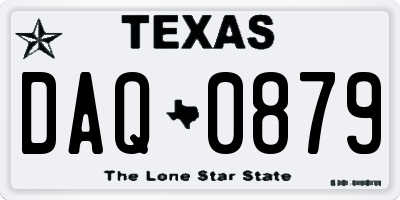 TX license plate DAQ0879
