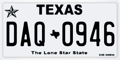 TX license plate DAQ0946