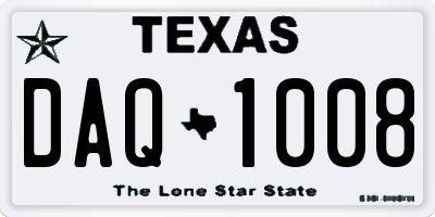 TX license plate DAQ1008