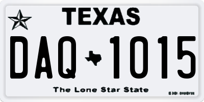 TX license plate DAQ1015