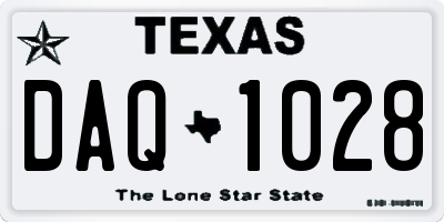 TX license plate DAQ1028