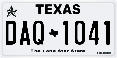 TX license plate DAQ1041