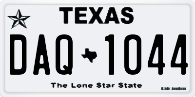 TX license plate DAQ1044