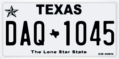 TX license plate DAQ1045