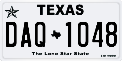 TX license plate DAQ1048
