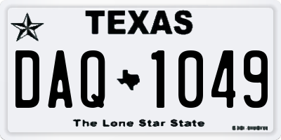 TX license plate DAQ1049