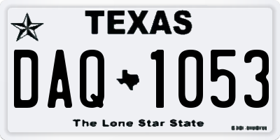TX license plate DAQ1053