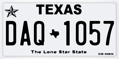 TX license plate DAQ1057