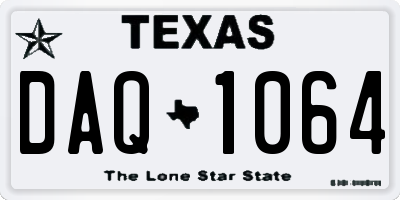 TX license plate DAQ1064