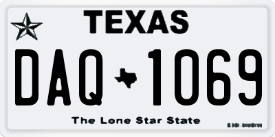 TX license plate DAQ1069