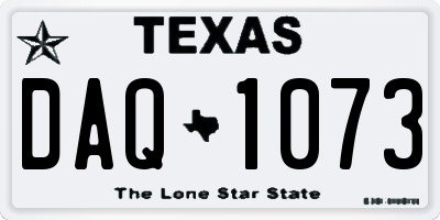 TX license plate DAQ1073