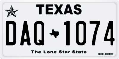 TX license plate DAQ1074