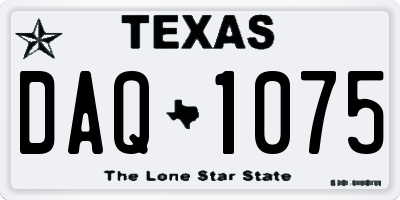 TX license plate DAQ1075