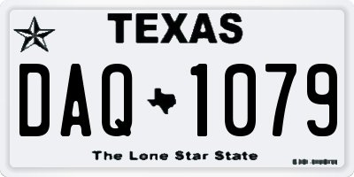 TX license plate DAQ1079
