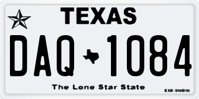 TX license plate DAQ1084