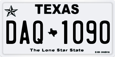 TX license plate DAQ1090
