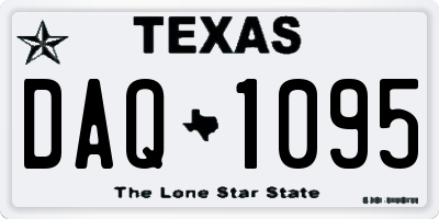 TX license plate DAQ1095