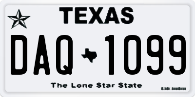 TX license plate DAQ1099