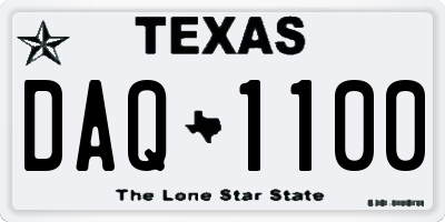 TX license plate DAQ1100