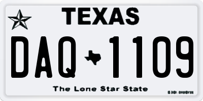 TX license plate DAQ1109