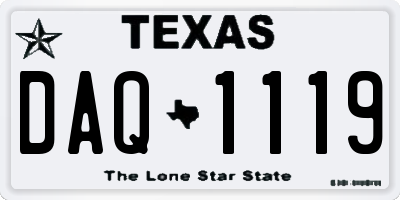 TX license plate DAQ1119