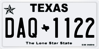 TX license plate DAQ1122