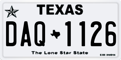 TX license plate DAQ1126