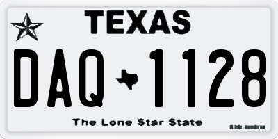 TX license plate DAQ1128