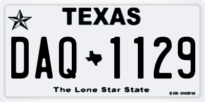 TX license plate DAQ1129