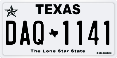 TX license plate DAQ1141
