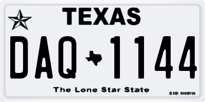 TX license plate DAQ1144