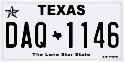 TX license plate DAQ1146