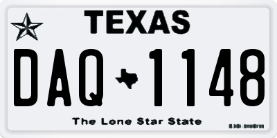 TX license plate DAQ1148